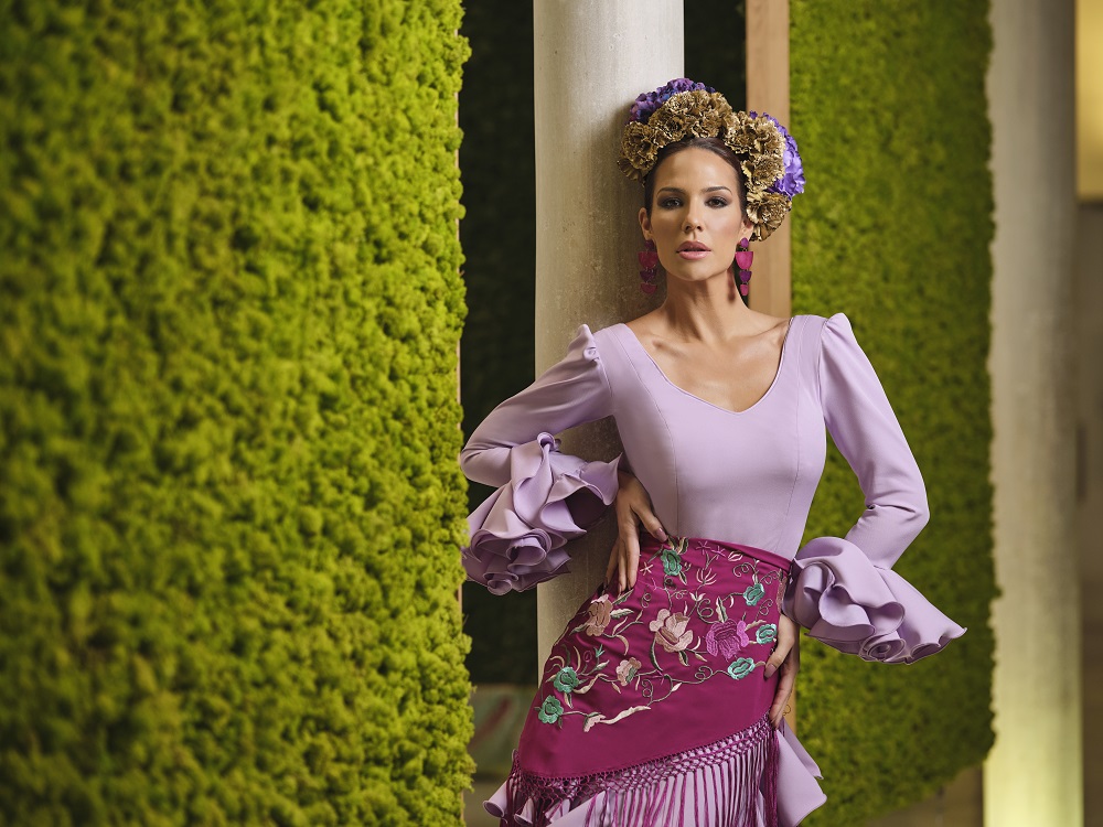 Complementos Flamenca - Corona de flores en tonos buganvilla
